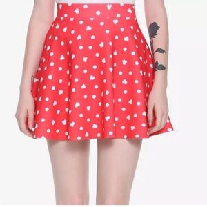 Hot Topic x Disney Minnie Mouse Red Skirt NWT Medium White Polka Dots